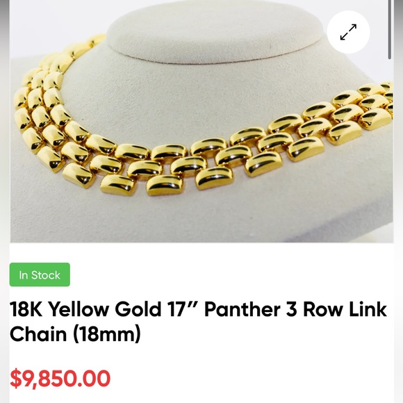 Heavy 124g Vintage AFJ Gold-Tone Panther Link Collar Necklace Bold Runway Choker - Picture 11 of 12